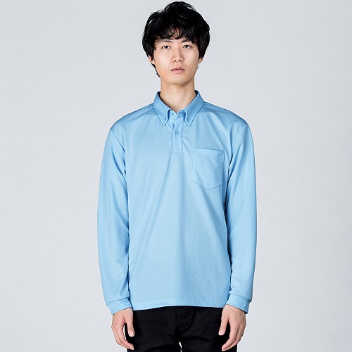 4.4オンスドライボタンダウン長袖ポロシャツ