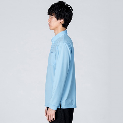 4.4オンスドライボタンダウン長袖ポロシャツ