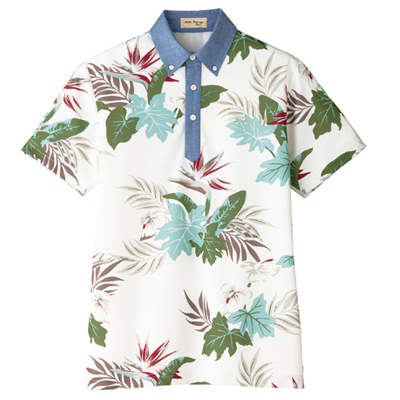 アロハプリントポロシャツ