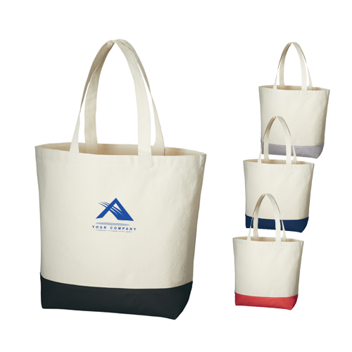 キャンバスカラーボトムトート(L)