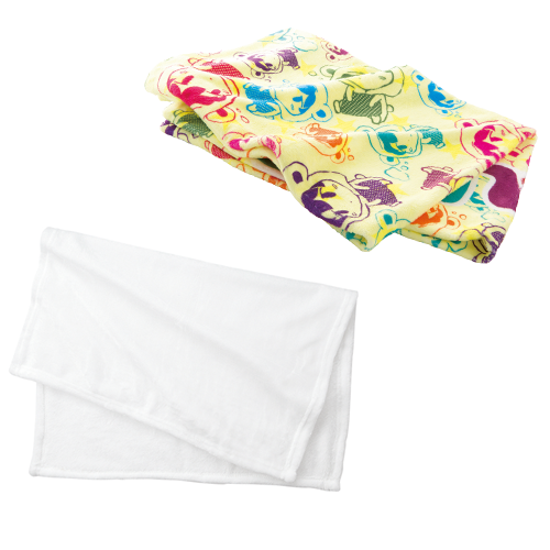 【100万円プラン】ソフトタッチブランケット(S)ホワイト　片面昇華転写 500枚セット