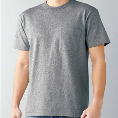 オープンエンドバインダーネックTシャツ(ポケット付)