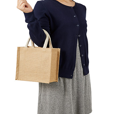 ジュートスクエアトート(S)