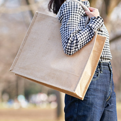 ジュートスクエアトート(L)