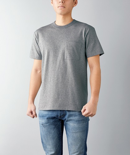 オープンエンドバインダーネックTシャツ(ポケット付)