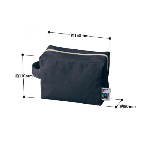 フェアトレードコットンキャンバスファスナーポーチ(M)