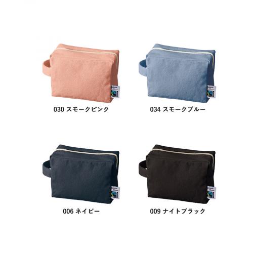 フェアトレードコットンキャンバスファスナーポーチ(M)