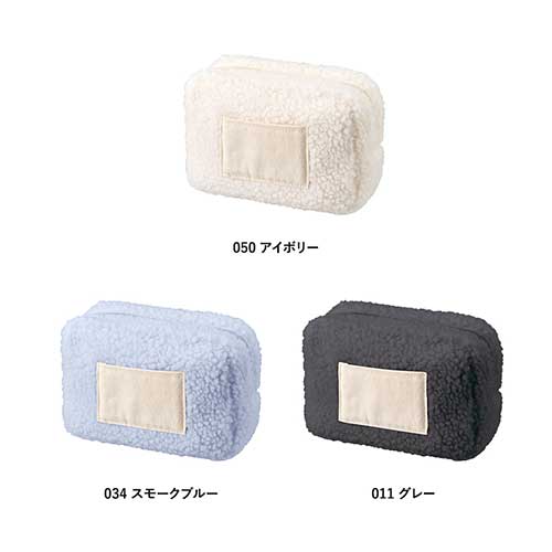  ボア&キャンバスポケットファスナーポーチ
