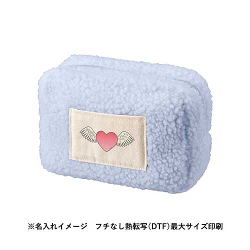  ボア&キャンバスポケットファスナーポーチ