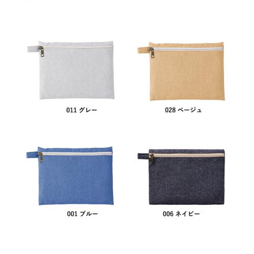 シャンブリックキャンバスフラットポーチ(M)