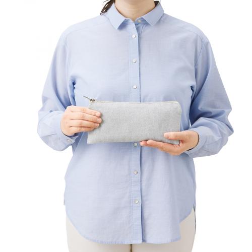 シャンブリックキャンバスフラットポーチ　ロング