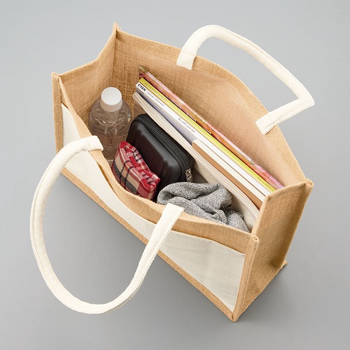 ジュート&キャンバスポケットトート(L)