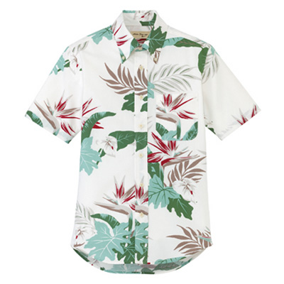 ボタンダウンアロハシャツ(花全柄)