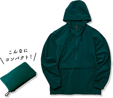 コットンライクナイロンアノラックパーカ
